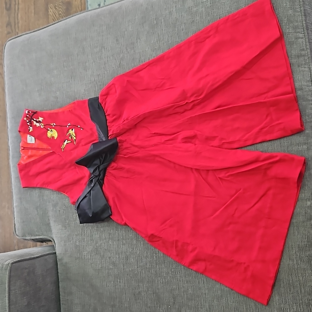 Raspberry Plum red one piece zip up back 3/4 #c21